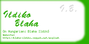ildiko blaha business card
